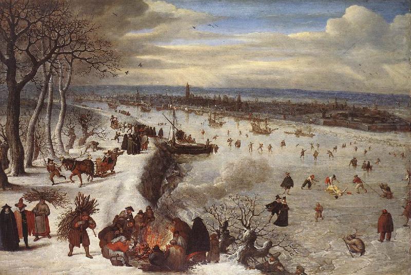 VALKENBORCH, Lucas van View of Antwerp with the Frozen Schelde tg china oil painting image